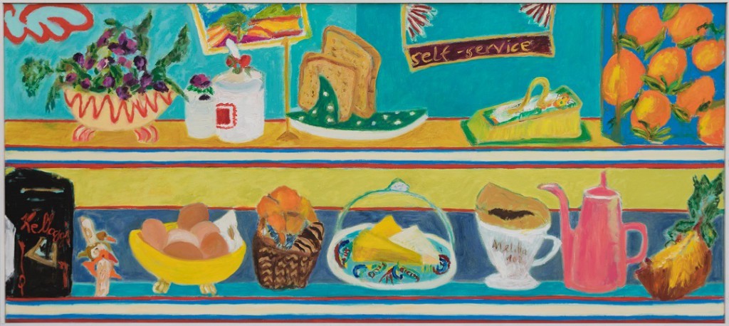 Food Counter  2019  oil on canvas  80 x 180 cm/32 x 71 in