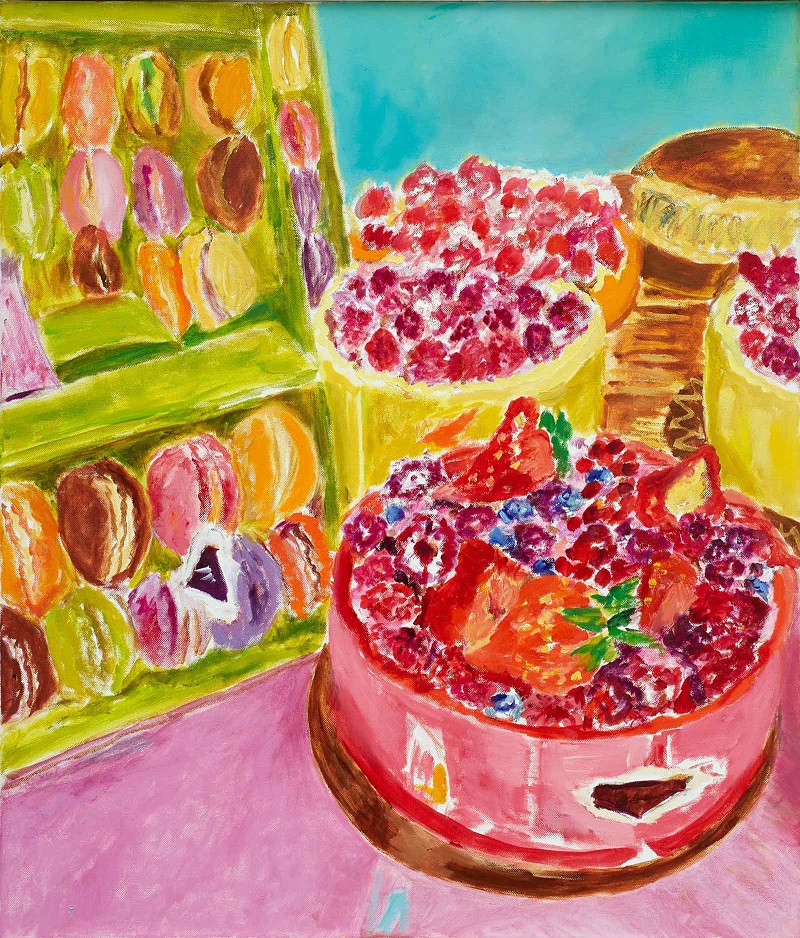 Macarons  2019  oil on canvas  70 x 70 cm/28 x 24 in